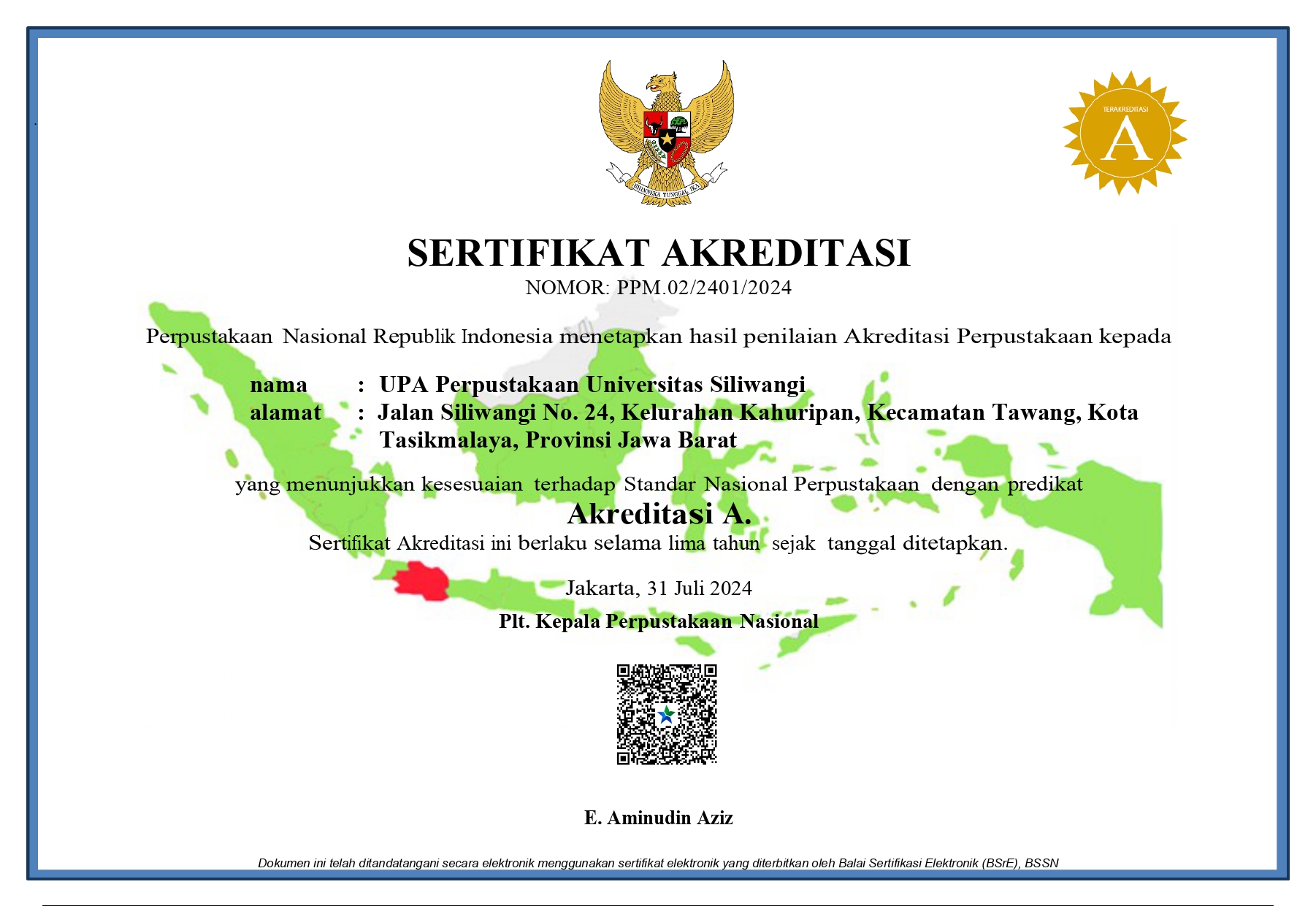 Sertifikat Akreditasi A