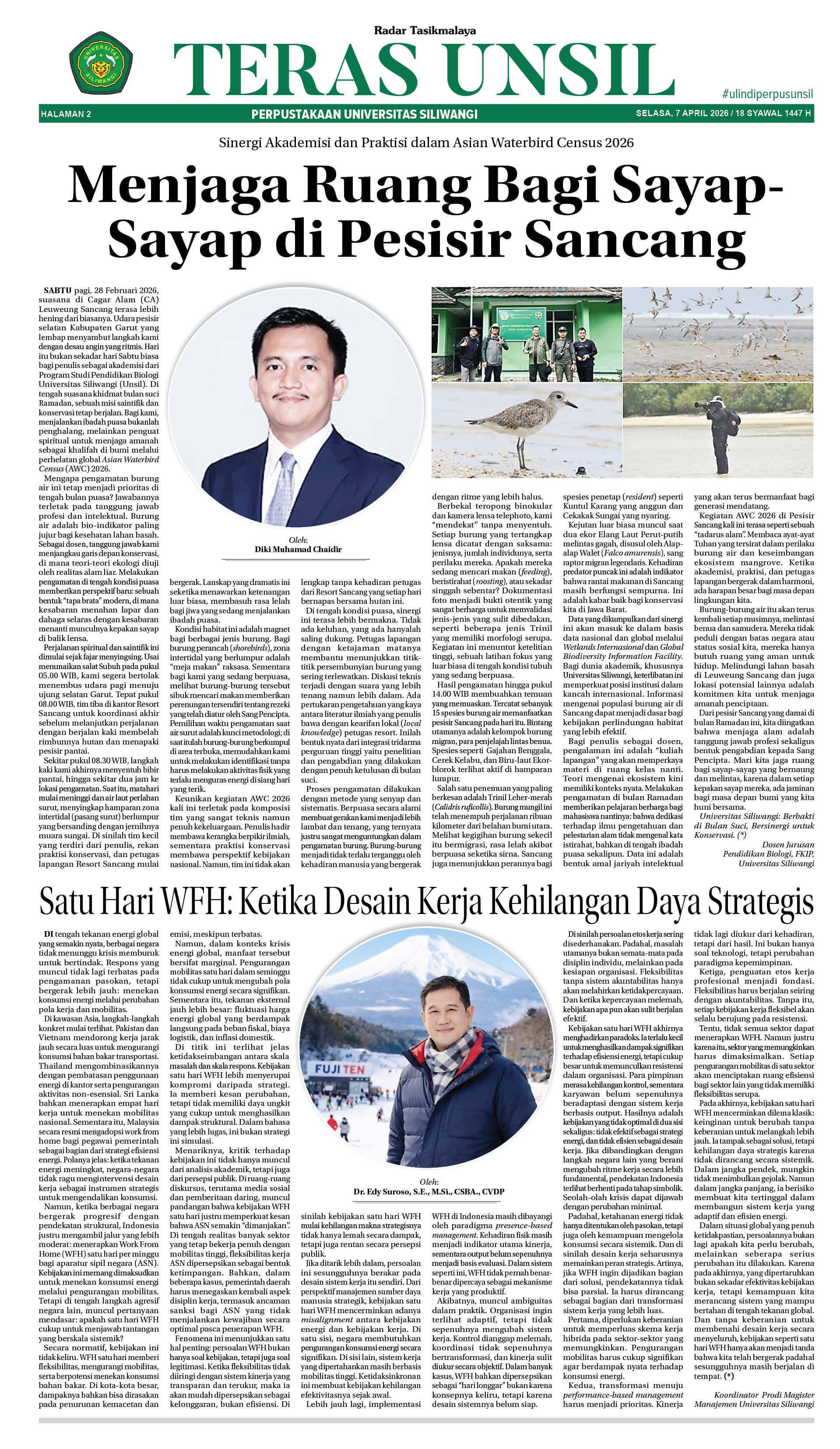 Menjaga Ruang Bagi Sayap-Sayap di Pesisir Sancang: Sinergi Akademisi dan Praktisi dalam Asian Waterbird Census 2026