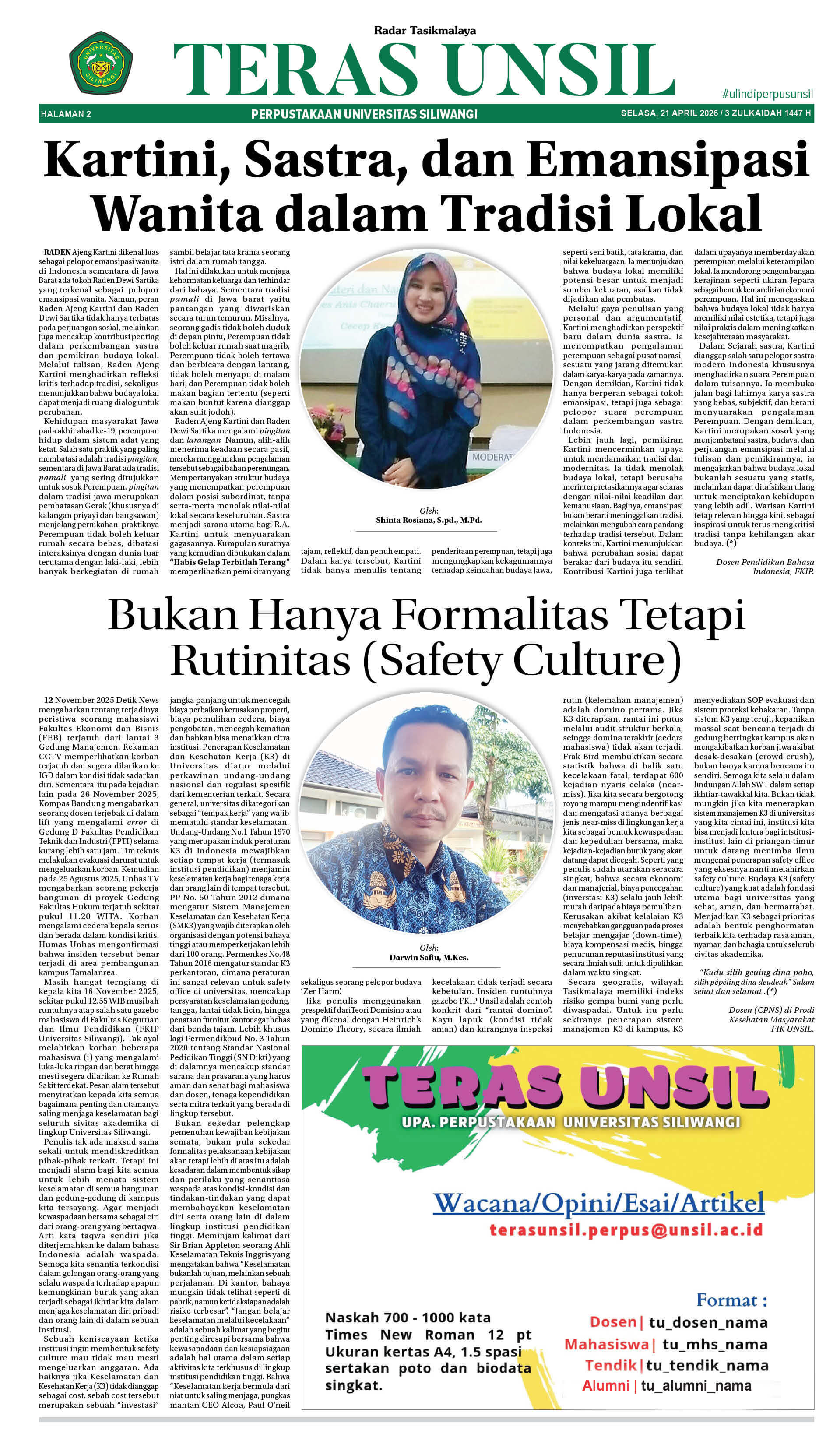 Kartini, Sastra, dan Emansipasi Wanita dalam Tradisi Lokal
